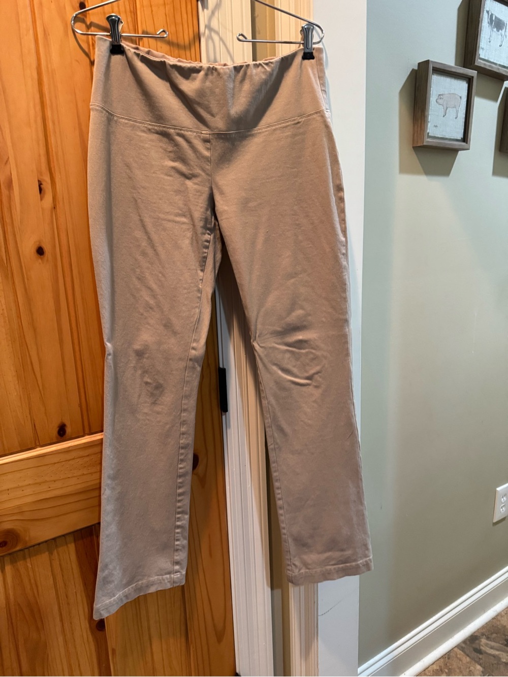 Soft Surroundings Taupe Straight-Leg Pull-On Pants